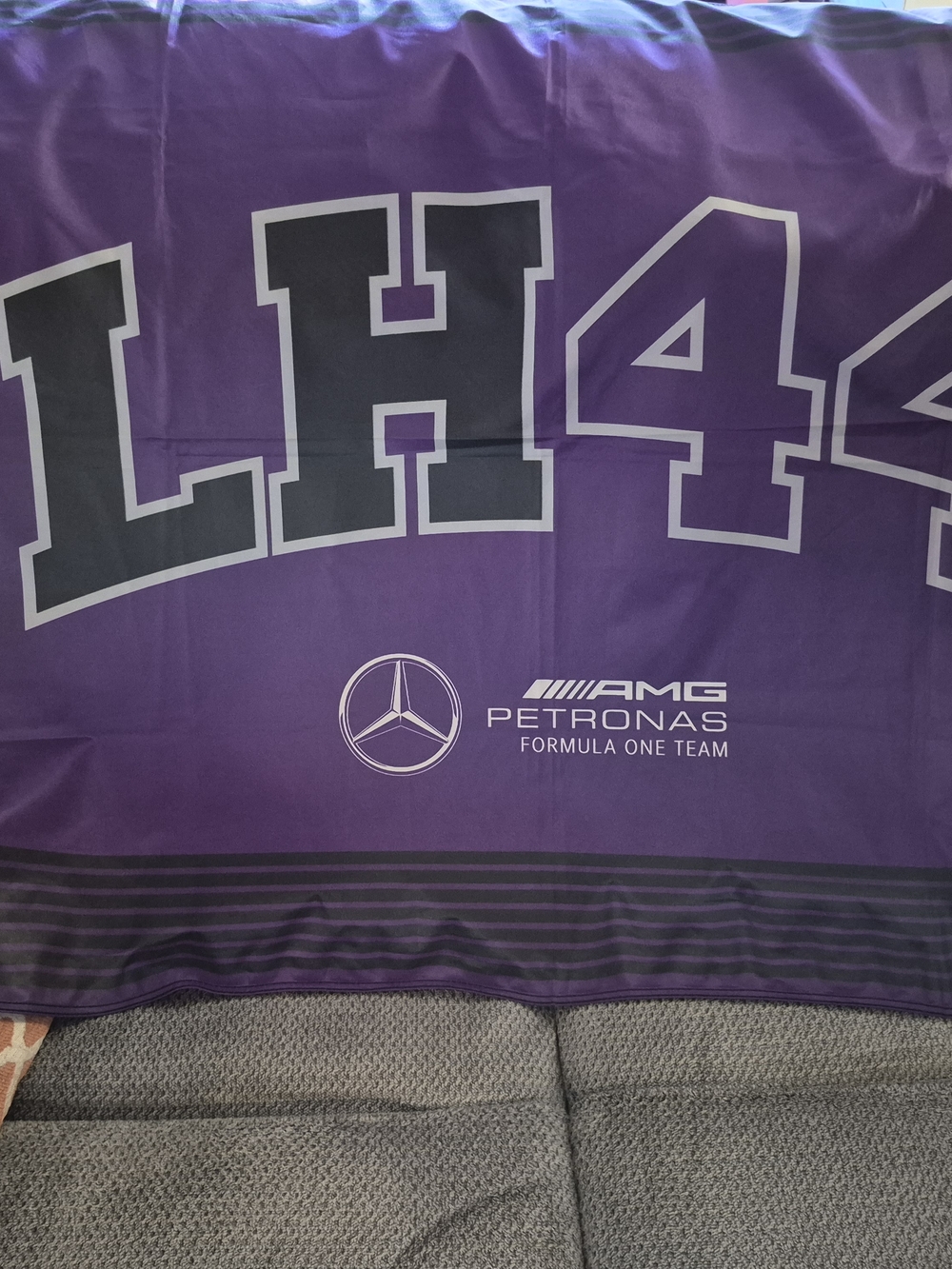 Mercedes AMG Petronas Lewis Hamilton  Blue Purple & Banner